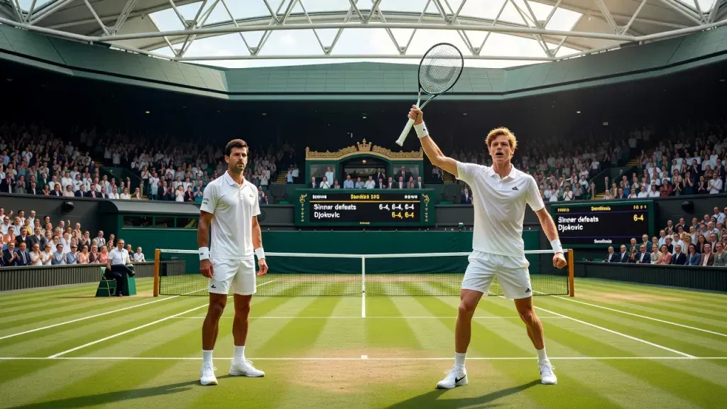 Sinner elimina Djokovic em Wimbledon e estanca a busca pelo 25º Grand Slam